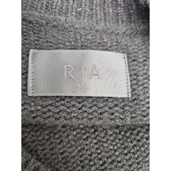New RtA Emma Pullover Black Cashmere Sweater Womens XS Distressed Edges - Picture 7 of 9